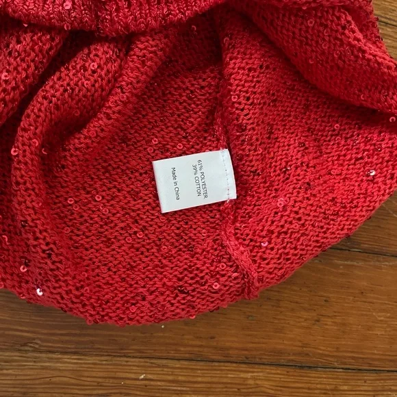 NWT ASTA RESORT Carolina Camisole in Rossa Sequin Knit Red Cherry Bold Cover Up - Picture 10 of 10